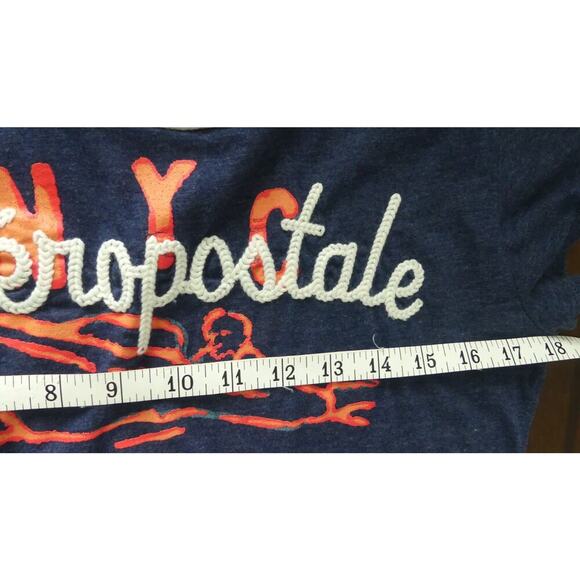 Aeropostale Boat Club T-Shirt Women's Sz XL Embroidered Graphic Navy Nautical - Picture 6 of 7